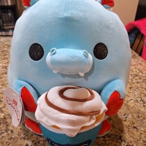 New 14" Snackles Hugh The Hippo With Cinnabon Kids Plushy Toy